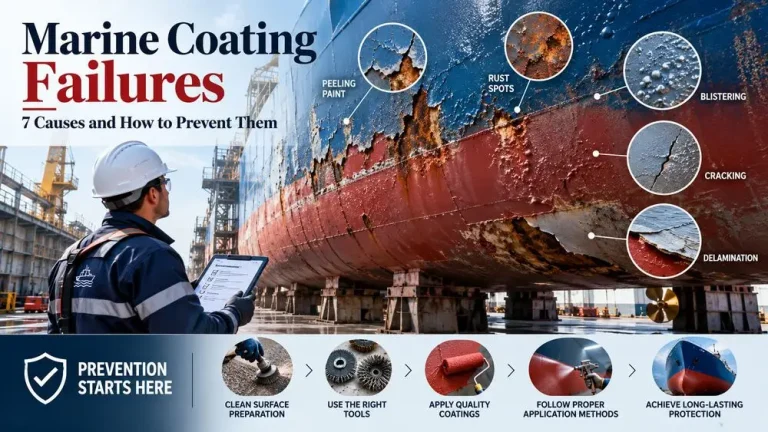 Sailor grinding corrosion from a hull, a step to prevent marine coating failures