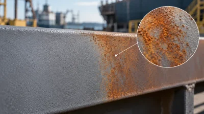 Rusty steel plate showing flash rust on corroded steel surface