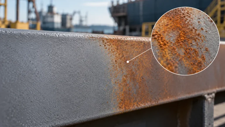 Rusty steel plate showing flash rust on corroded steel surface