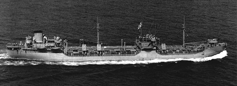Tanker underway at sea carrying liquid cargo in coated tanks